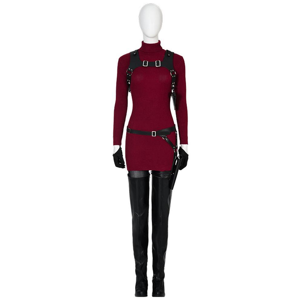 cosplayspa Ada Wong Burgundy Game Sweater XS 3XL Resident Evil Outfit DTH2JZ