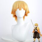 cosplayspa Tomioka Giyuu Demon Slayer Anime Wig with Tanjirou Earrings Kimetsu no Yaiba SYQPFJ