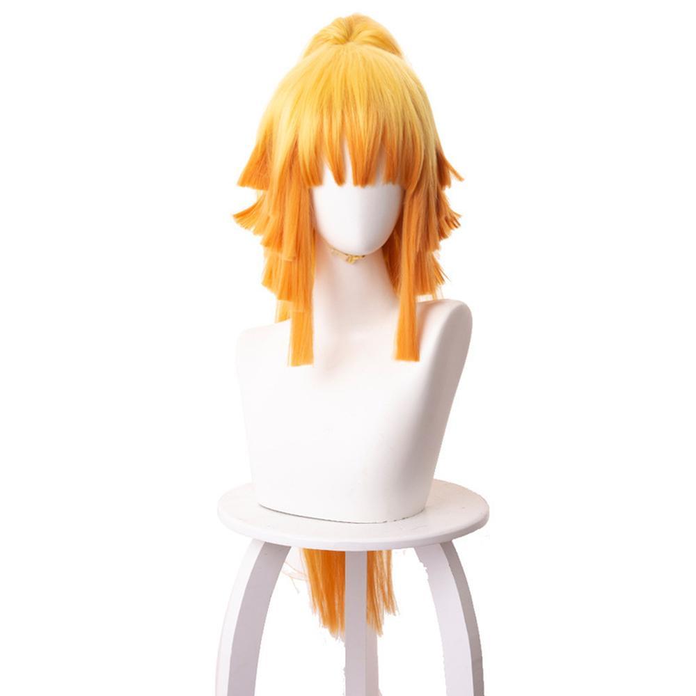 cosplayspa Zenitsu Inspired Orange Wig for Demon Slayer Anime Halloween Events QGWUWN