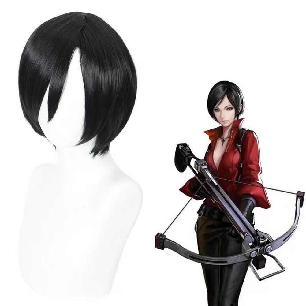 cosplayspa cosplayspa Ada Wong Short Black Wig Ready for Ship Resident Evil Cosplay 8OLXKL