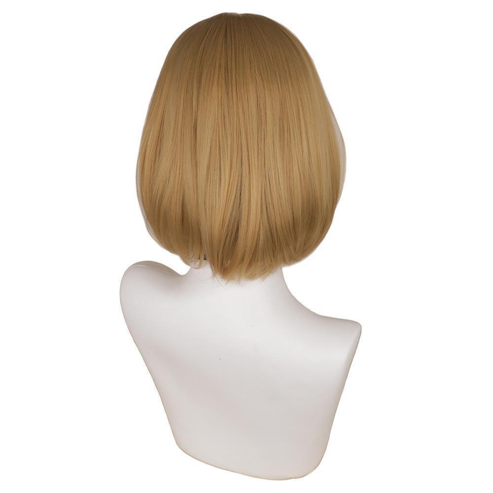cosplayspa cosplayspa Ashley Graham Style Short Flaxen Straight Wig Resident Evil Game Hair 6S62GC