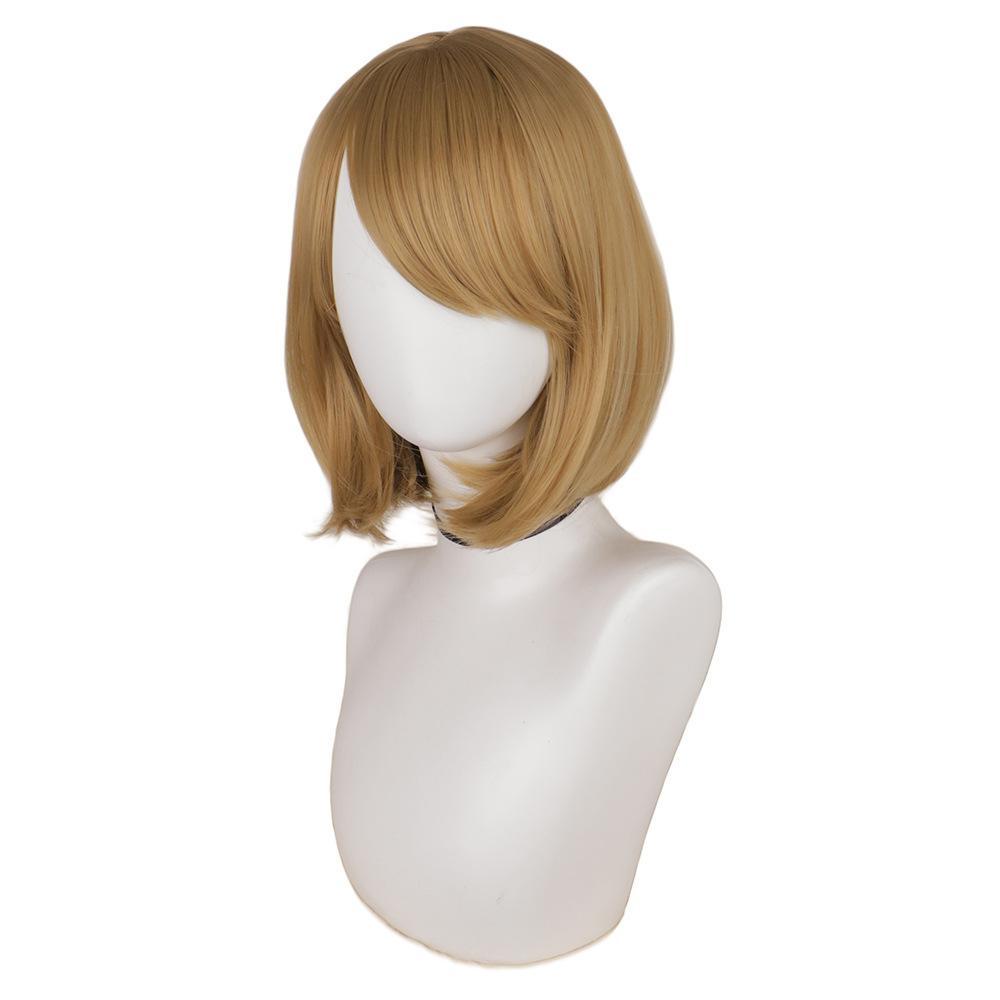 cosplayspa cosplayspa Ashley Graham Style Short Flaxen Straight Wig Resident Evil Game Hair S9POE8