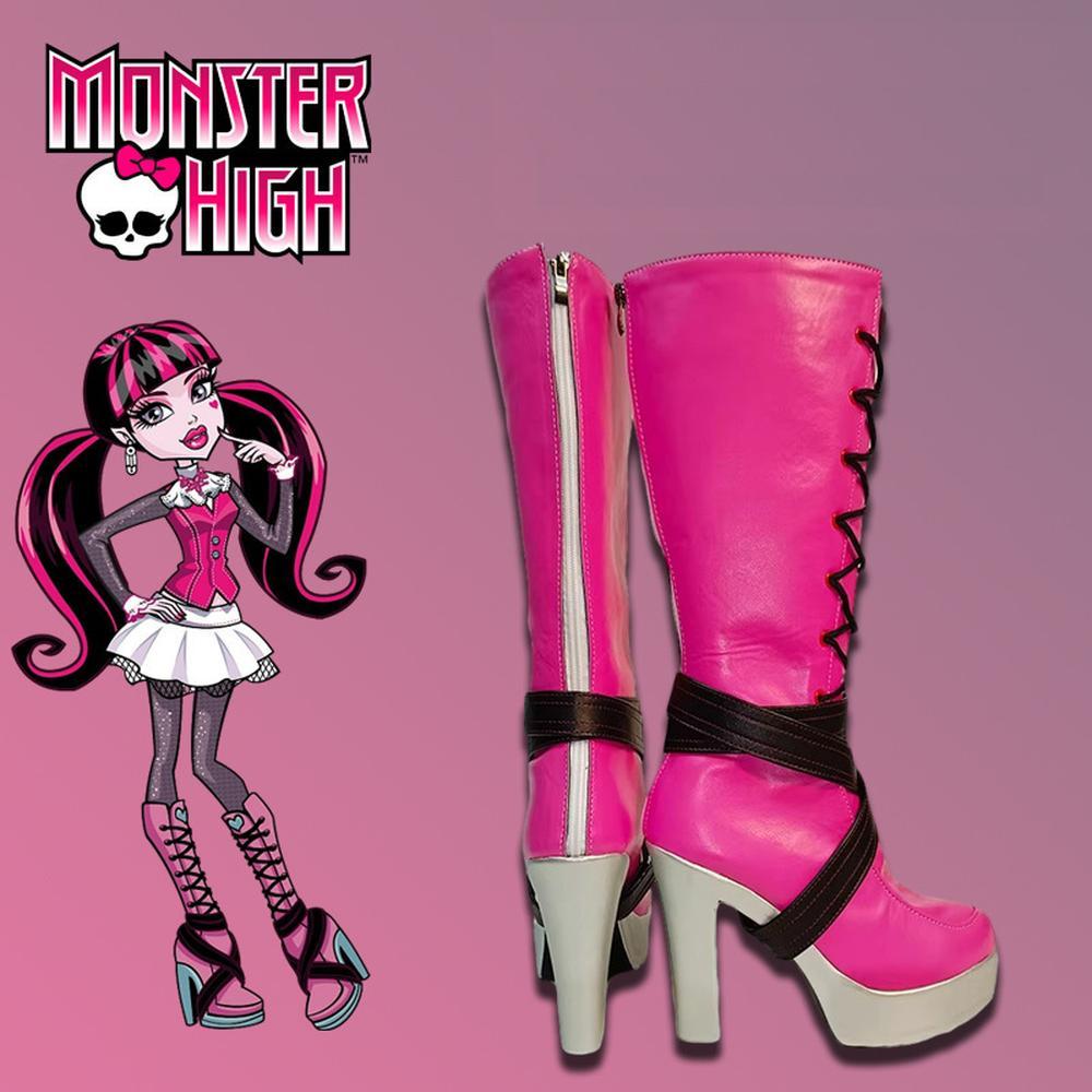 cosplayspa cosplayspa Draculaura Pink Anime Shoes Monster High Style Footwear GOMYK4