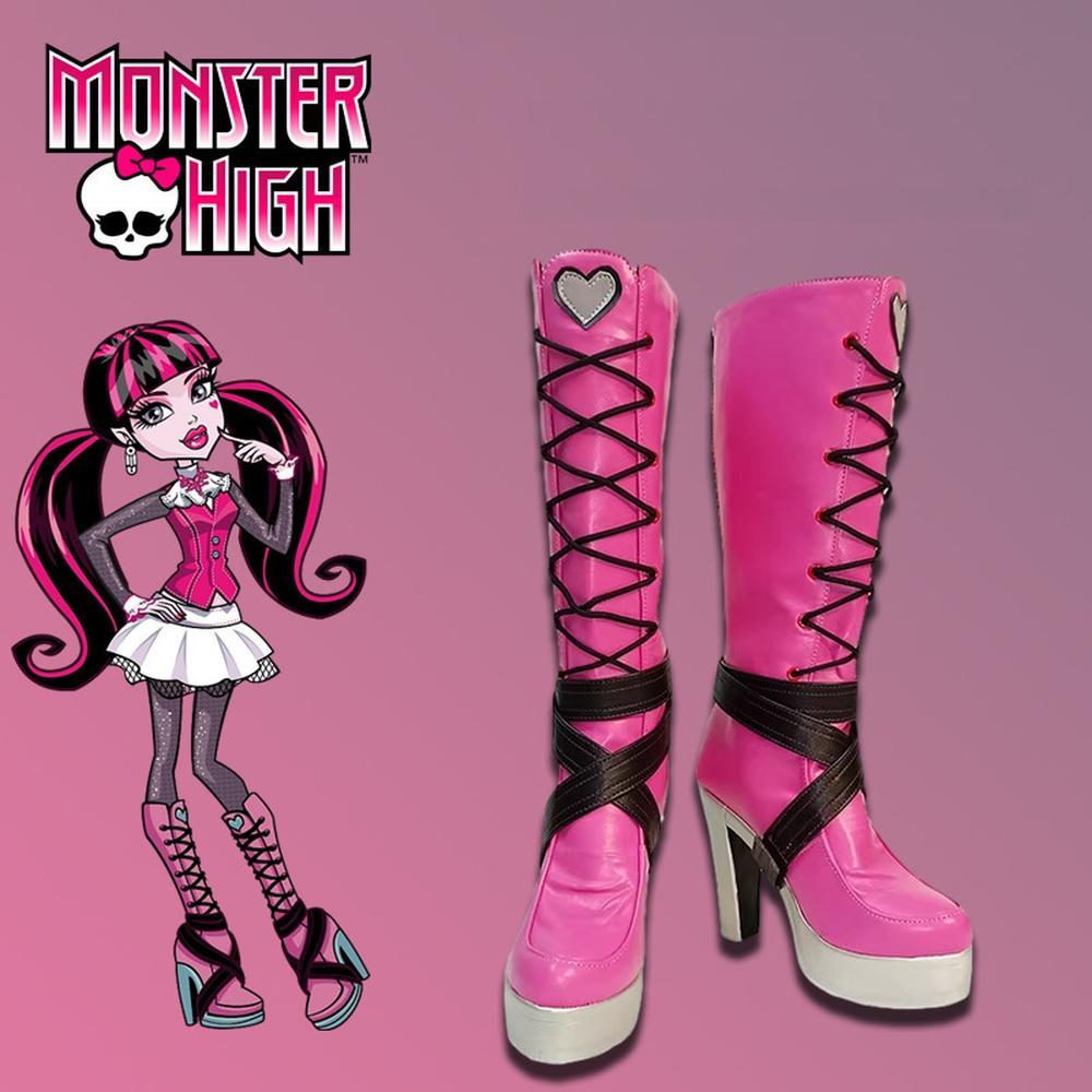 cosplayspa cosplayspa Draculaura Pink Anime Shoes Monster High Style Footwear QO2RCD