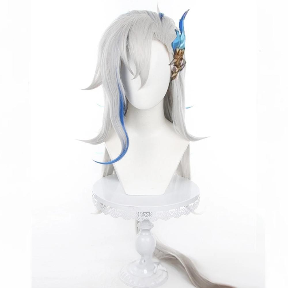 cosplayspa cosplayspa Fontaine Neuvillette Wig Grey Blue Genshin Impact Game Hair EZIFOQ