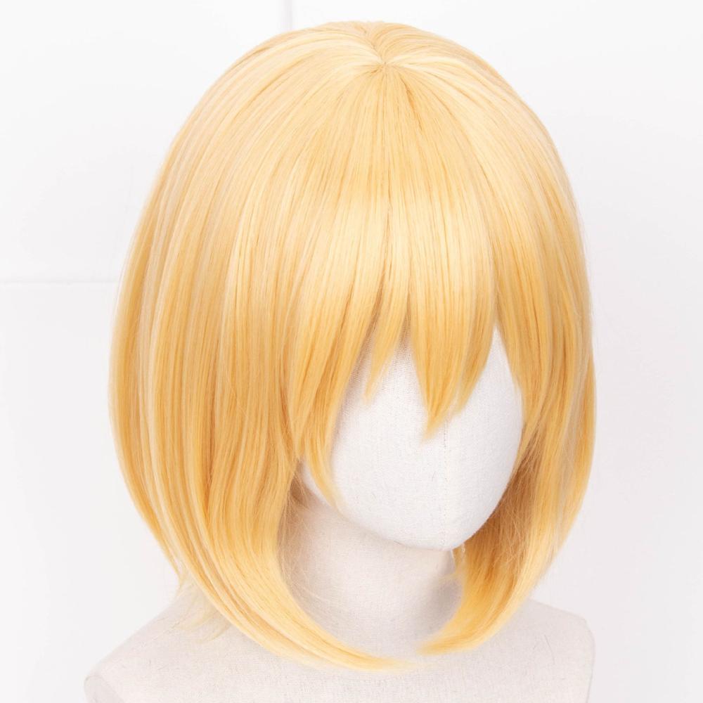 cosplayspa cosplayspa Howls Golden Short Wig Moving Castle Cosplay Set with Extras IV72FT