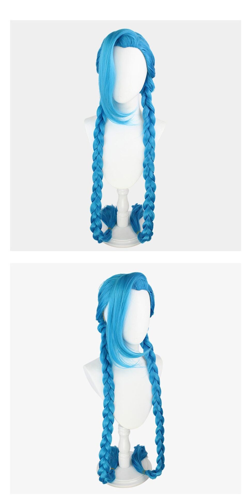 cosplayspa cosplayspa Jinx League of Legends Wig Blue Braided Pigtail for Gamers 4FU5FZ