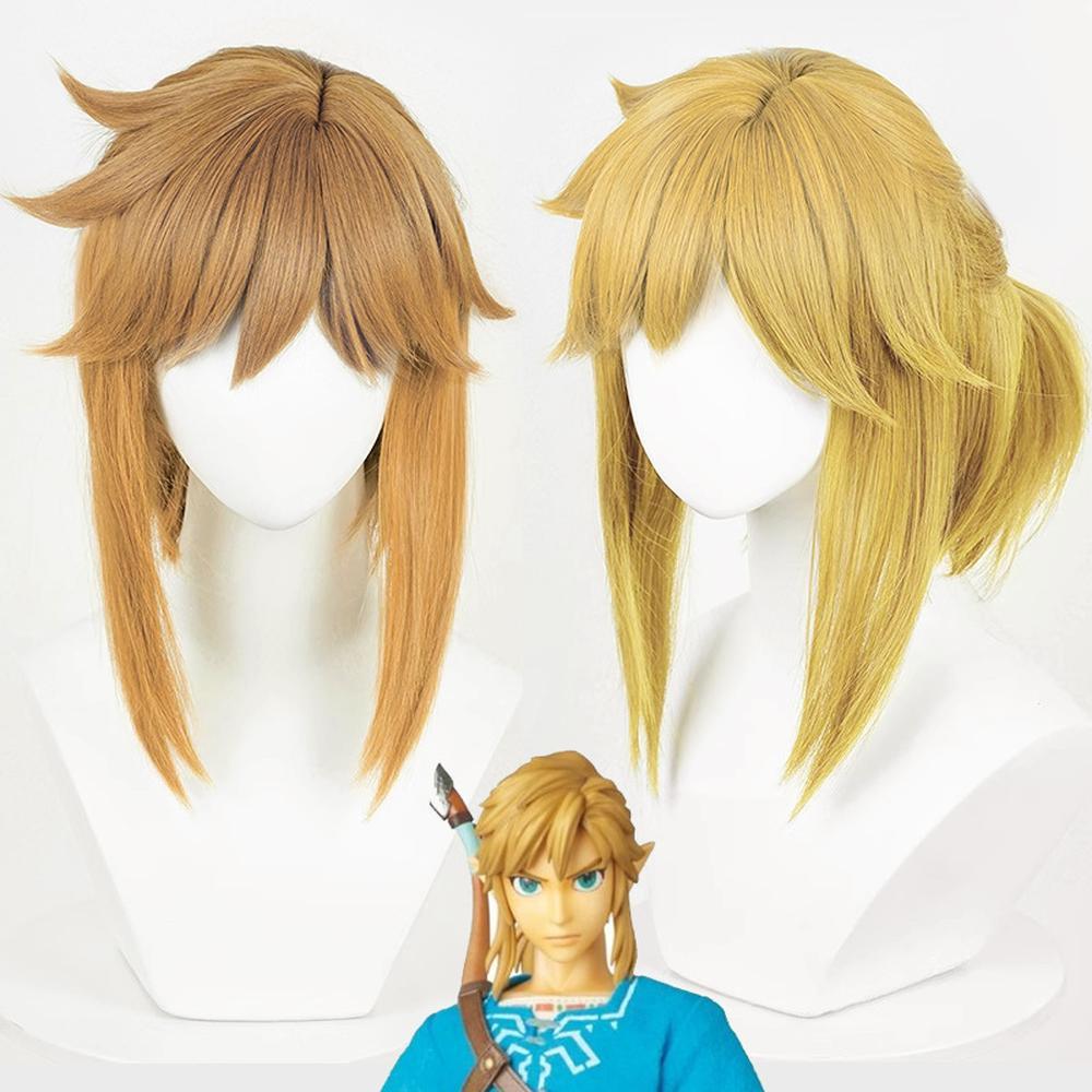 cosplayspa cosplayspa Legend of Zelda Link Cosplay Yellow Short Wig with Ear Clips D89RYW