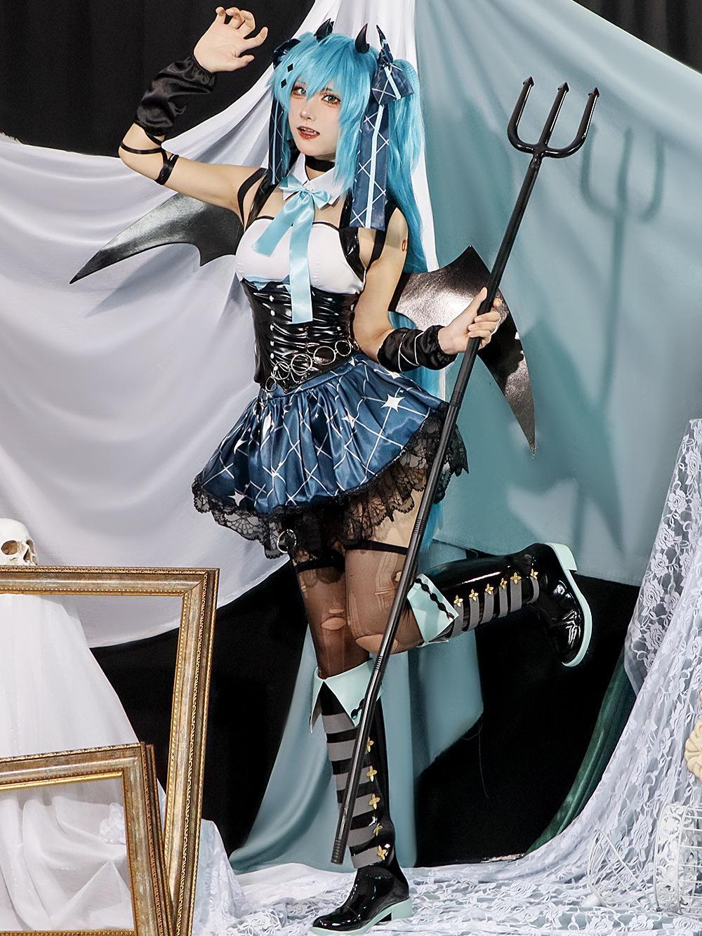 cosplayspa cosplayspa Vocaloid Hatsune Miku Devil Dress S 3XL Halloween Outfit JFIV02