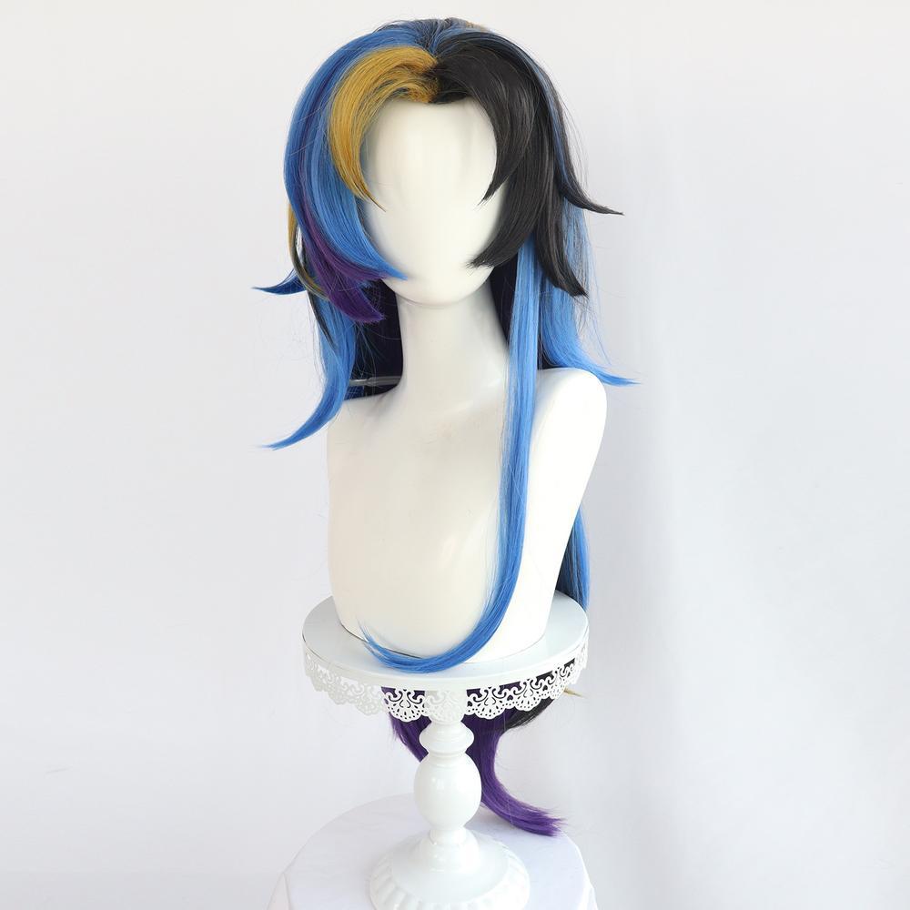 cosplayspa cosplayspa Yone Heartsteel Inspired Black Blue Yellow Wig League Legends Look KLBS7Q
