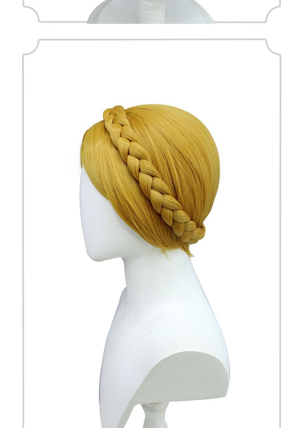 cosplayspa cosplayspa Zelda Princess Wig Short Yellow Game Wig for The Legend of Zelda Cosplay 4WS5HB