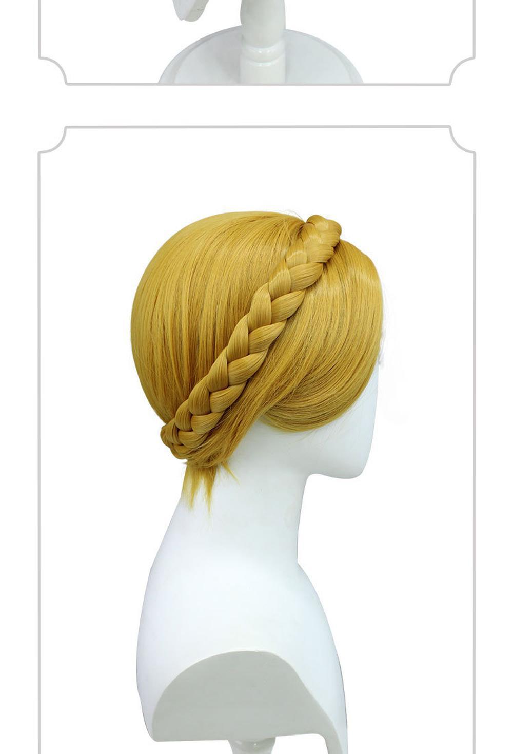 cosplayspa cosplayspa Zelda Princess Wig Short Yellow Game Wig for The Legend of Zelda Cosplay VBY01F