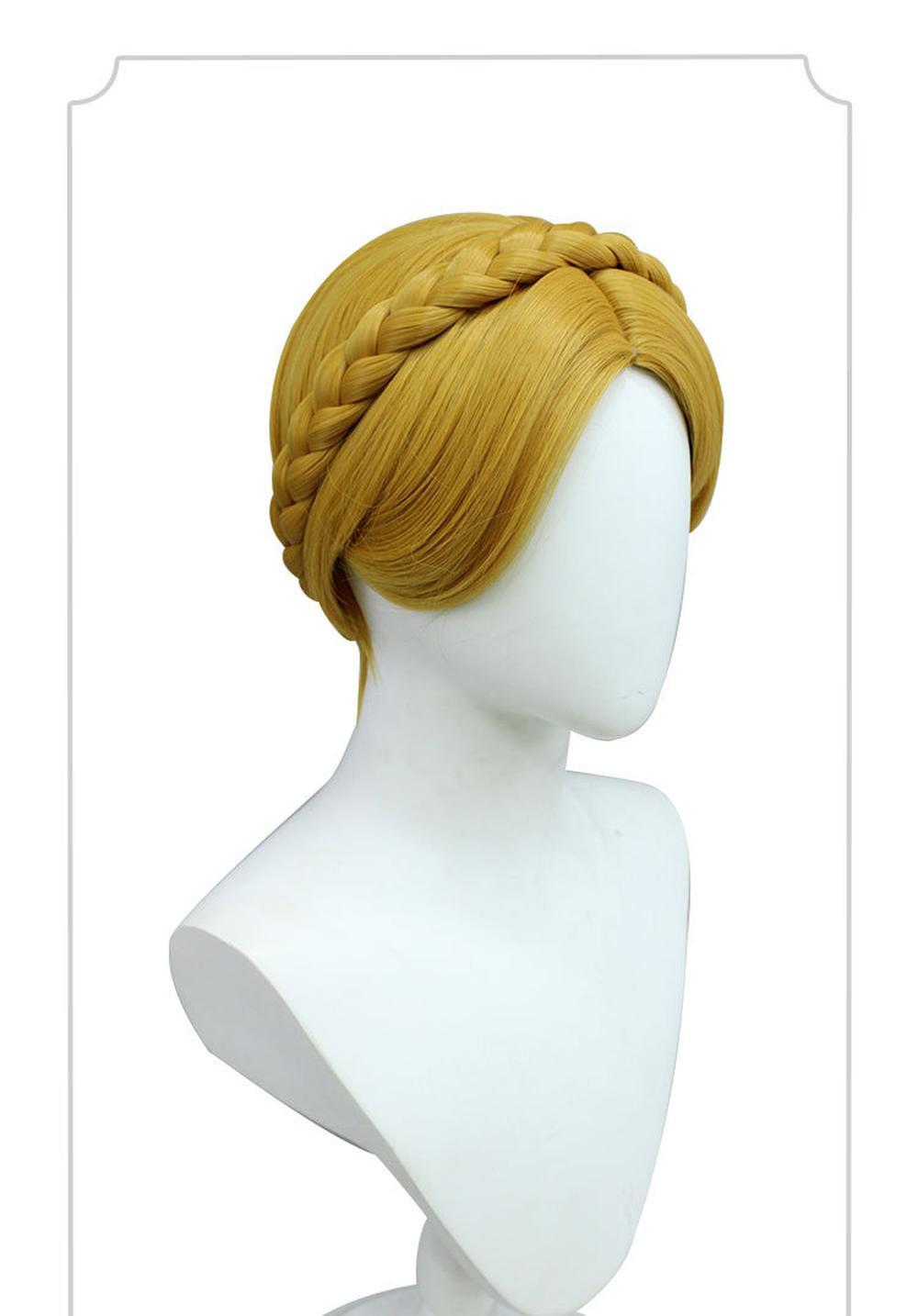 cosplayspa cosplayspa Zelda Princess Wig Short Yellow Game Wig for The Legend of Zelda Cosplay Y50U4S