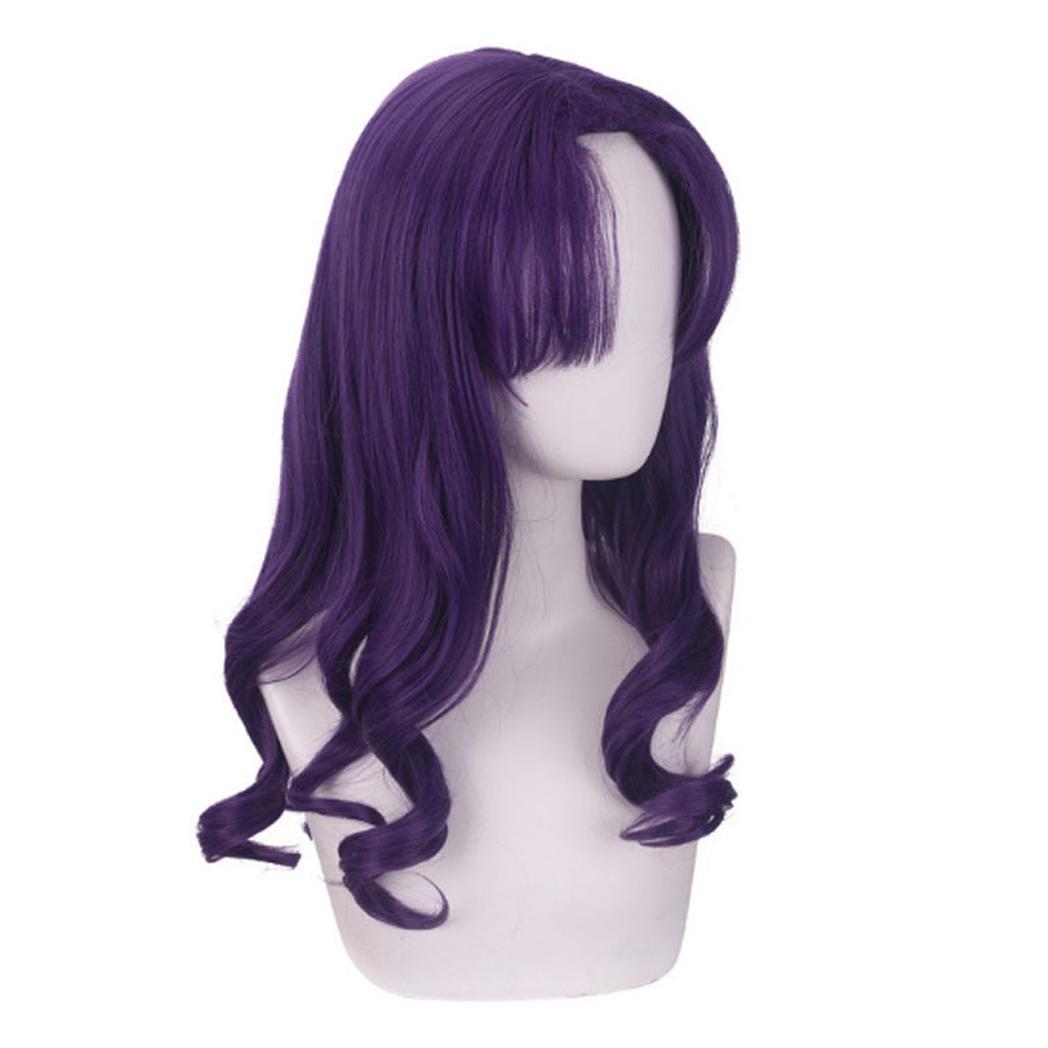 cosplayspa katsuragi misato evangelion long curly purple wig cosplayspa Katsuragi Misato Evangelion Long Curly Purple Wig Ready For Ship QYT541